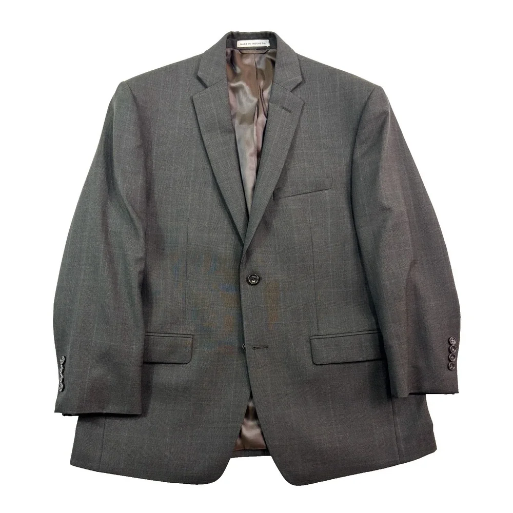 Joseph Abboud 40S 32x28 2pc Pant Suit Gray 100% Wool All Season‎ Two Button